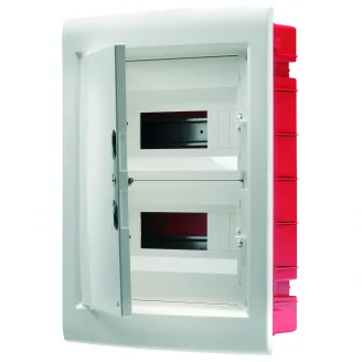 Tablou De Distributie - Panou Cu Fereastra Si Cadru Extractibil - Usa Alb Opac - Regleta De Borne N 2X[(3X16)+(11X10)] E 2X[(3X16)+(11X10)]-24 Module (12X2) IP40 Gewiss GW40886BD