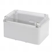 Cutie De Jonctiune Doza Cu Fund De Mare Capacitate Si Capac Transparent Cu Surub IP56 Dimensiuni Interne 190X140X110 Pereti Netezi Gri Ral 7035 Gewiss GW44137