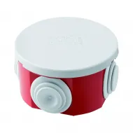 Cutie De Jonctiune Doza Cu Capac Simplu IP44 Dimensiuni Interne Ø 65X35 Pereti Cu Presetupe  Gwt 960ºc Gri Ral 7035 Cutie Rosie Ral 3000 Gewiss GW44051R