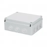 Cutie De Jonctiune Doza Cu Capac Simplu Insurubat IP55 Dimensiuni Interne 240X190X90 Pereti Cu Presetupe Gwt 960ºc Gri Ral 7035 Gewiss GW44058