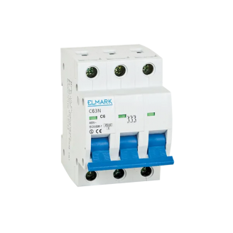 Siguranta electrica automata Elmark 63N 63A 3P Curba B 41763N, Siguranta electrica automata Elmark 63N 63A 3P Curba B 41763N,