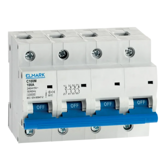 Siguranta electrica automata Elmark C100M 4P 100A Curba C 41490, Siguranta electrica automata Elmark C100M 4P 100A Curba C 41490,