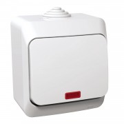 Intrerupator, cap, scara, 16A, cu, indicator, luminos, IP44, Alb, Schneider, Cedar, Plus, WDE000561