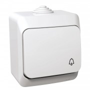 Intrerupator, cu, revenire, 16A, cu, simbol, sonerie, IP44, Alb, Schneider, Cedar, Plus, WDE000512