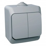 Intrerupator, dublu, 16A, IP44, Gri, Schneider, Cedar, Plus, WDE000650 Intrerupator, dublu, 16A, IP44, Gri, Schneider, Cedar, Plus, WDE000650