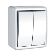 Intrerupator, dublu, Alb, IP44, Elmark, Electrix, 191041 Intrerupator, dublu, Alb, IP44, Elmark, Electrix, 191041