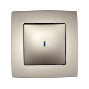 Intrerupator, simplu, Sampanie, cu, LED, Elmark, City, 190012L