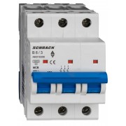 Intrerupator, Automat, AMPARO, Tripolar, 3P, Schrack, Curba, B, 6A, 10kA, Schrack, AM018306--