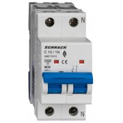 Intrerupator, Automat, AMPARO, Bipolar, 1P+N, Schrack, Curba, C, 10A, 10kA, Schrack, AM017610--