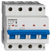 Intrerupator, Automat, AMPARO, Tetrapolar, 3P+N, Schrack, Curba, C, 10A, 10kA, Schrack, AM017810-- Intrerupator, Automat, AMPARO, Tetrapolar, 3P+N, Schrack, Curba, C, 10A, 10kA, Schrack, AM017810--