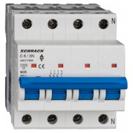 Intrerupator, Automat, AMPARO, Tetrapolar, 3P+N, Schrack, Curba, C, 6A, 10kA, Schrack, AM017806--