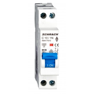 Intrerupator, Automat, AMPARO, Bipolar, 1P+N, Schrack, Curba, C, 10A, 4.5kA, Schrack, AM417510-- Intrerupator, Automat, AMPARO, Bipolar, 1P+N, Schrack, Curba, C, 10A, 4.5kA, Schrack, AM417510--
