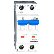 Intrerupator, Automat, Bipolar, 2P, Schrack, Curba, C, 16A, Curent continuu, Schrack, BM015216--