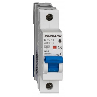 Intrerupator, Automat, MCB, AMPARO, Monopolar, 1P, Curba, D, 10A, 10kA, Schrack, AM019110-- Intrerupator, Automat, MCB, AMPARO, Monopolar, 1P, Curba, D, 10A, 10kA, Schrack, AM019110--