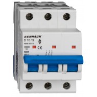 Intrerupator, Automat, MCB, AMPARO, Tripolar, 3P, Curba, D, 10A, 10kA, Schrack, AM019310--