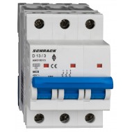 Intrerupator, Automat, MCB, AMPARO, Tripolar, 3P, Curba, D, 13A, 10kA, Schrack, AM019313--
