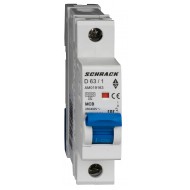 Intrerupator, Automat, MCB, AMPARO, Monopolar, 1P, Curba, D, 63A, 10kA, Schrack, AM019163--