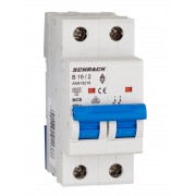 Intrerupator, Automat, MCB, AMPARO, Bipolar, 2P, Curba, B, 16A, 6kA, Schrack, AM618216--