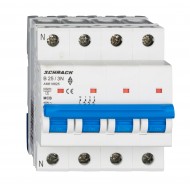 Intrerupator, Automat, MCB, AMPARO, Tetrapolar, 3P+N, Curba, B, 25A, 6kA, Schrack, AM618825--