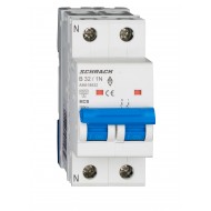 Intrerupator, Automat, MCB, AMPARO, Bipolar, 1P+N, Curba, B, 32A, 6kA, Schrack, AM618632--