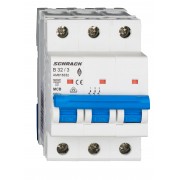 Intrerupator, Automat, MCB, AMPARO, Tripolar, 3P, Curba, B, 32A, 6kA, Schrack, AM618332--