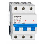 Intrerupator, Automat, MCB, AMPARO, Tripolar, 3P, Curba, C, 10A, 6kA, Schrack, AM617310--