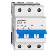 Intrerupator, Automat, MCB, AMPARO, Tripolar, 3P, Curba, C, 13A, 6kA, Schrack, AM617313--