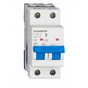 Intrerupator, Automat, MCB, AMPARO, Bipolar, 2P, Curba, C, 16A, 6kA, Schrack, AM617216--