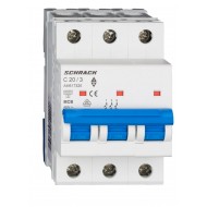 Intrerupator, Automat, MCB, AMPARO, Tripolar, 3P, Curba, C, 20A, 6kA, Schrack, AM617320--