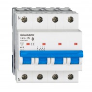 Intrerupator, Automat, MCB, AMPARO, Tetrapolar, 3P+N, Curba, C, 25A, 6kA, Schrack, AM617825--