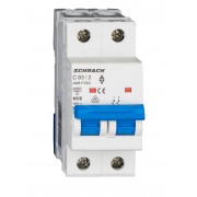 Intrerupator, Automat, MCB, AMPARO, Bipolar, 2P, Curba, C, 63A, 6kA, Schrack, AM617263--