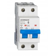 Intrerupator, Automat, MCB, AMPARO, Bipolar, 2P, Curba, C, 6A, 6kA, Schrack, AM617206--