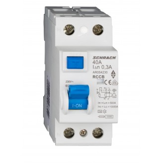 Intrerupator, diferential, Schrack, AMPARO, Tip A, Bipolar, 2P, 40A, 300mA, 10kA