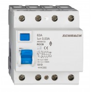 Intrerupator, diferential, Schrack, AMPARO, Tip A, Tetrapolar, 4P, 63A, 30mA, 10kA