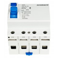 Intrerupator, diferential, Schrack, AMPARO, Tip AC, Tetrapolar, 4P, 25A, 100mA, 10kA