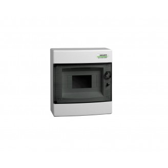 Tablou, cofret de distributie, din plastic, montare aparenta, usa transparenta, IP40, 1 rând, 8 module, Noark, 101497, PNS 8T