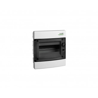 Tablou, cofret de distributie, din plastic, montaj incastrat, usa transparenta, IP40, 1 rând, 8 module, Noark, 101511, PNF 8T