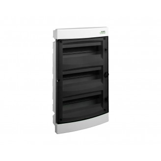 Tablou, cofret de distributie, din plastic, montaj incastrat, usa transparenta, IP40, 3 rânduri, 3x12 module, Noark, 101516, PNF 36T