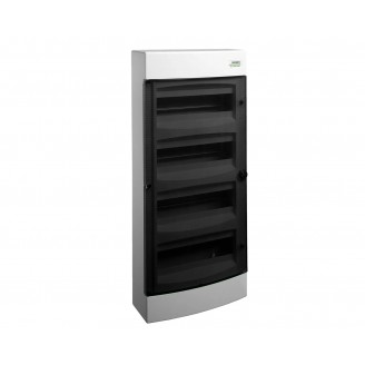 Tablou, cofret de distributie, din plastic, montare aparenta, usa transparenta, IP40, 4 rânduri, 4x12 module, Noark, 101503, PNS 48T