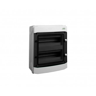 Tablou, cofret de distributie, din plastic, montare aparenta, usa transparenta, IP65, 2 rânduri, 2x12 module, Noark, 101495, PHS 24T